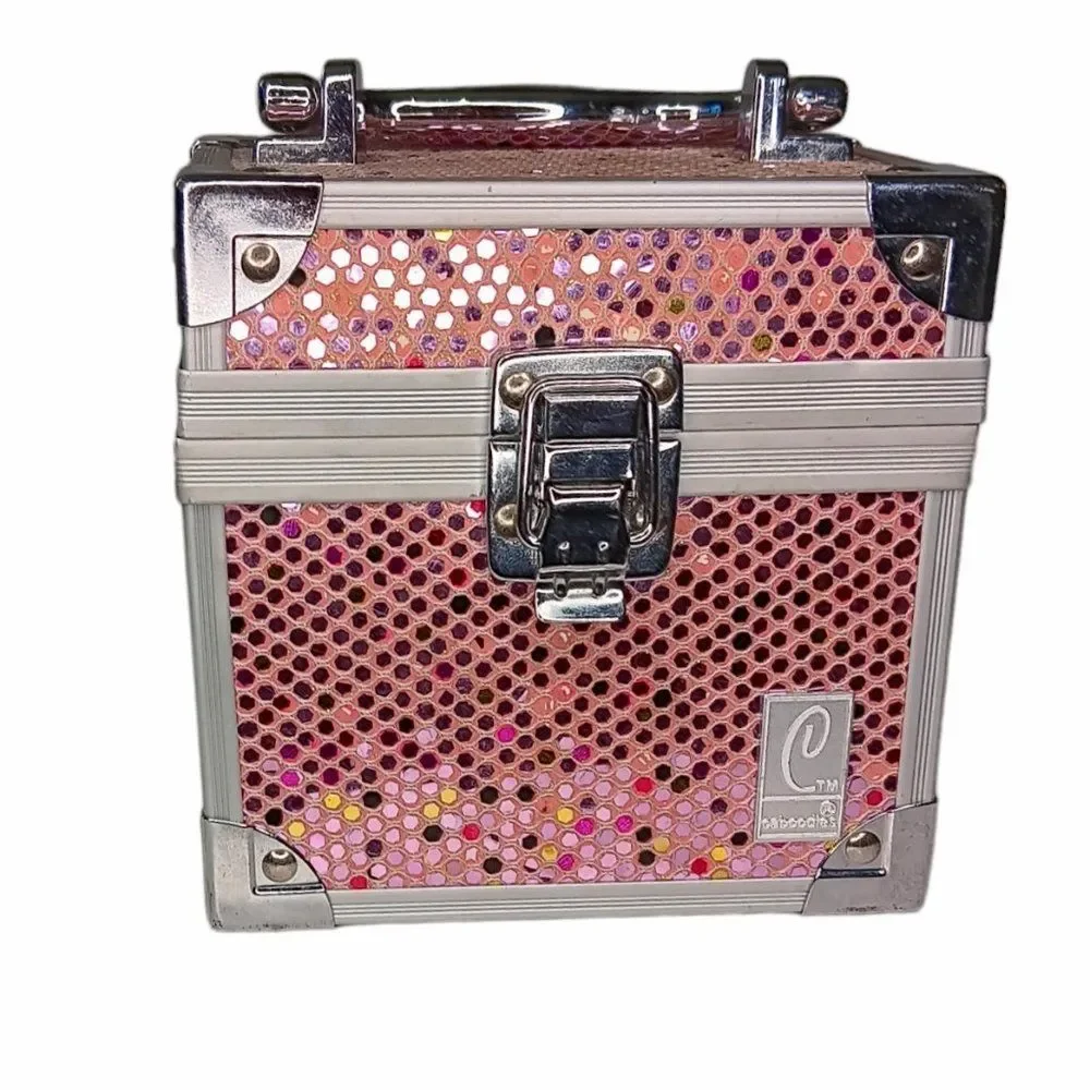 Caboodles Pink Sequin Mini Makeup Case Organizer 2012 Approximately 5